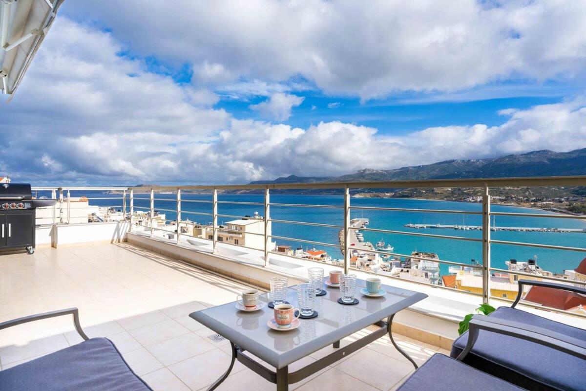 Sitia Panoramic Penthouse - Close To Sandy Beach - Private Parking Exterior foto